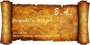 Bognár Albin névjegykártya